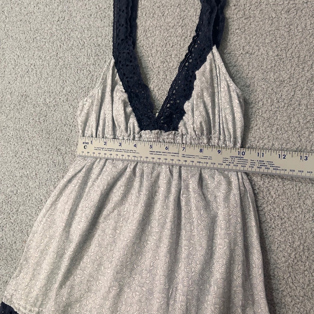 Abercrombie Babydoll Camisole Small Eyelet Navy Lace Y2K Coquette Boho 2000s - Picture 10 of 16
